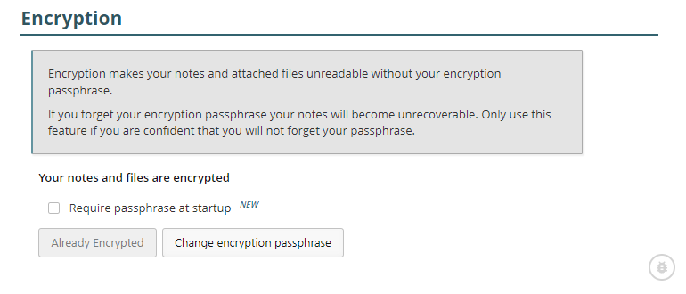 New encryption-related options